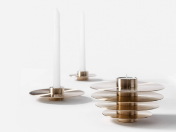 ORB CS1 - Set of 7 brass candle holders by NOOM - view 2