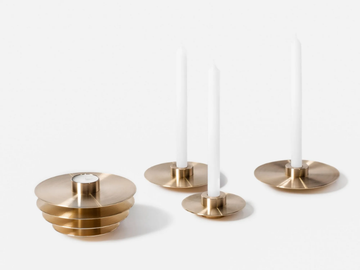 ORB CS1 - Set of 7 brass candle holders by NOOM - view 3