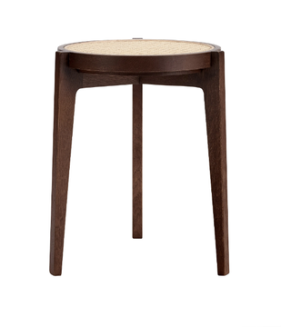 LE ROI - Stackable oak and rattan stool by NORR11 - view 3
