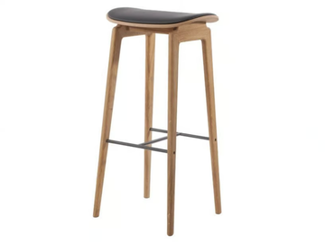 NY11 - High oak stool with integrated cushion by NORR11 - view 3