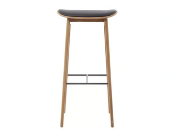 NY11 - High oak stool with integrated cushion by NORR11 - view 2