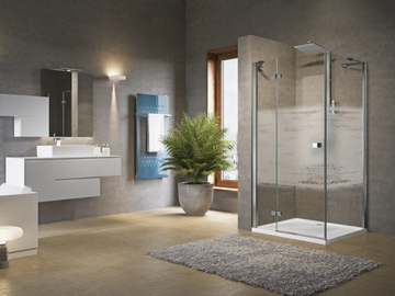 BRERA G+F - Corner shower cabin with hinged door and side panel by NOVELLINI - view 2
