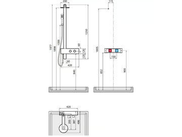 F - Wall-mounted aluminium shower panel with hand shower by NOVELLINI - view 3