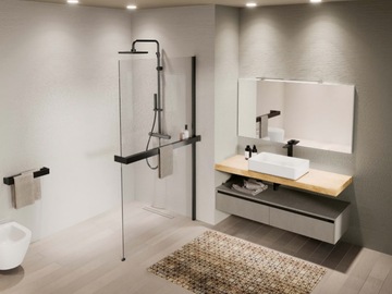 KUADRA HD FRAME - Glass towel rack / bathroom wall shelf by NOVELLINI - view 3