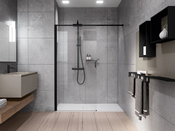 KUADRA HN FRAME - Aluminum and tempered glass shower panel in niche version by NOVELLINI - view 2