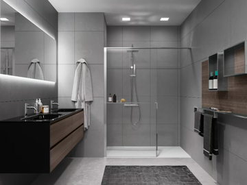 KUADRA HN FRAME - Aluminum and tempered glass shower panel in niche version by NOVELLINI - view 3