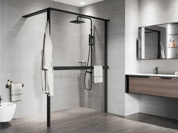 KUADRA HWS FRAME - Glass tempered and aluminium shower panel by NOVELLINI - view 2