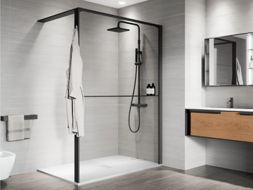 KUADRA HWS FRAME - Glass tempered and aluminium shower panel by NOVELLINI - view 3