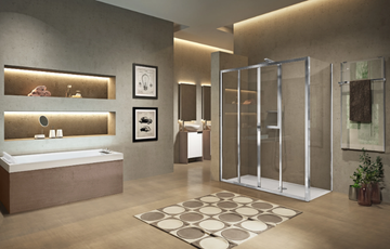 LUNES 2A - Corner shower cabin with sliding door by NOVELLINI - view 3