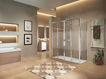 LUNES 2A - Corner shower cabin with sliding door by NOVELLINI - view 2
