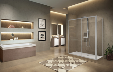 LUNES 2P - Corner shower cabin with sliding door by NOVELLINI - view 3