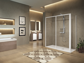 LUNES 2P - Corner shower cabin with sliding door by NOVELLINI - view 2