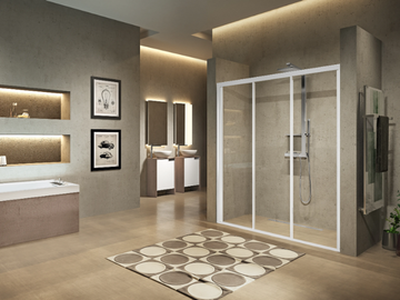 LUNES 3P - Niche shower cabin with sliding door by NOVELLINI - view 2