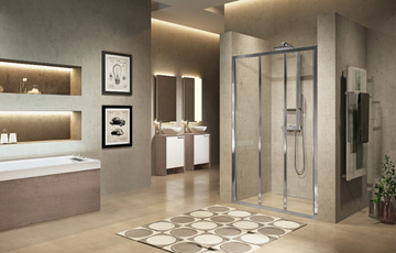 LUNES 3P - Niche shower cabin with sliding door by NOVELLINI - view 3