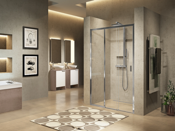 LUNES 3PH - Niche shower cabin with sliding door by NOVELLINI - view 2