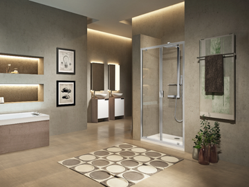 LUNES B - Niche shower cabin with in/out hinged door by NOVELLINI - view 2