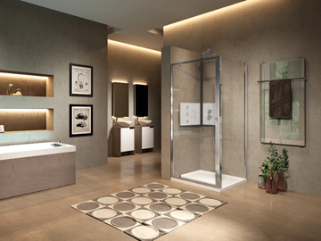 LUNES G - Niche shower cabin with in/out hinged door by NOVELLINI - view 2