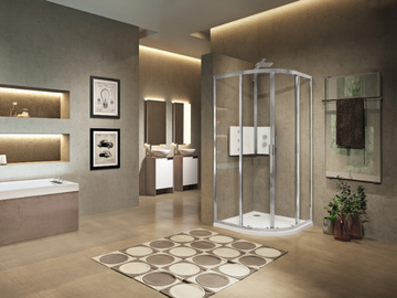 LUNES R - Semicircular shower cabin with sliding door by NOVELLINI - view 2
