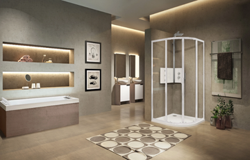 LUNES R - Semicircular shower cabin with sliding door by NOVELLINI - view 3