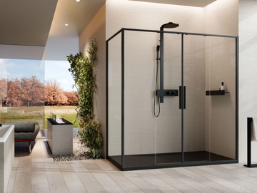 RIGA 2A - Glass and aluminium shower cabin with sliding door by NOVELLINI - view 2