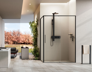 RIGA 2P+F - Glass and aluminium shower cabin with sliding door by NOVELLINI - view 2