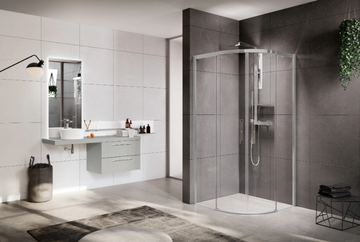 ROSE ROSSE R - Corner semicircular shower cabin with sliding door by NOVELLINI - view 3
