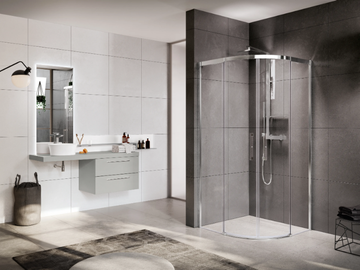 ROSE ROSSE R - Corner semicircular shower cabin with sliding door by NOVELLINI - view 2