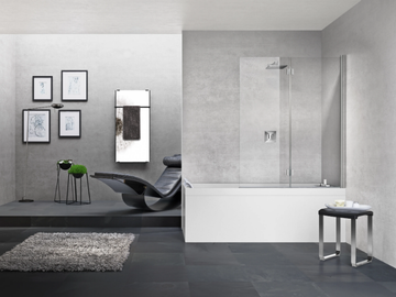 YOUNG 1BSV - Glass and aluminium bathtub wall panel by NOVELLINI - view 2