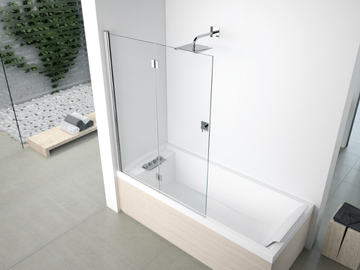 YOUNG 1BSV - Glass and aluminium bathtub wall panel by NOVELLINI - view 3
