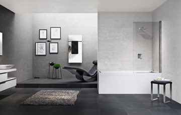 YOUNG 1V - Glass and aluminium bathtub wall panel by NOVELLINI - view 3