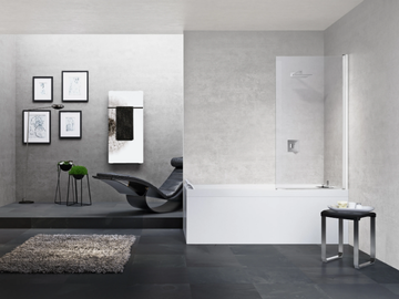 YOUNG 1V - Glass and aluminium bathtub wall panel by NOVELLINI - view 2