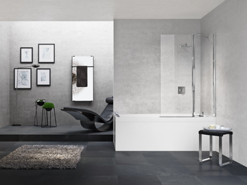 YOUNG 3V - Glass and aluminium bathtub wall panel by NOVELLINI - view 2
