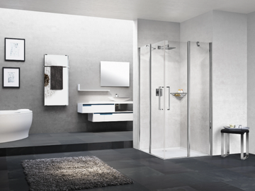 YOUNG A - Corner shower cabin with hinged door by NOVELLINI - view 2