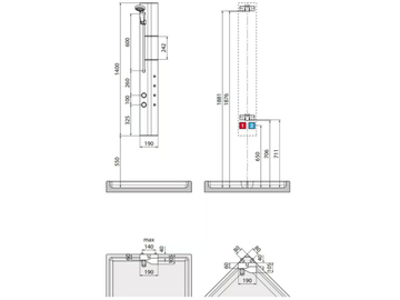 Z - Wall-mounted aluminium shower panel with hand shower by NOVELLINI - view 3