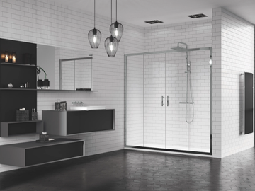 ZEPHYROS 2A - Niche shower cabin with sliding door and fixed panel by NOVELLINI - view 3