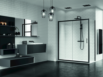ZEPHYROS 2P - Corner shower cabin with sliding door and fixed panel by NOVELLINI - view 3