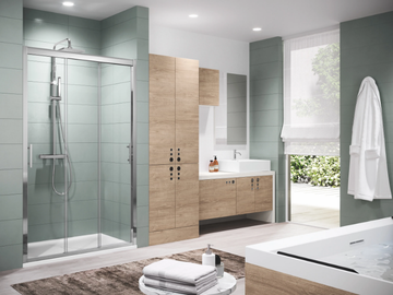 ZEPHYROS 3P - Niche shower cabin with hinged door by NOVELLINI - view 3
