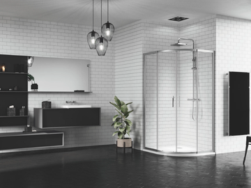 ZEPHYROS R - Quadrant shower cabin with slide door and fixed panel by NOVELLINI - view 3