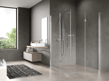YOUNG 2AS - Corner shower cabin with folding door by NOVELLINI - view 2