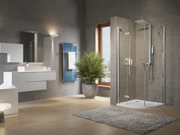 BRERA R - Corner semicircular shower cabin with hinged door by NOVELLINI - view 2