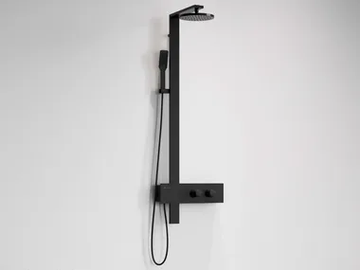 F - Wall-mounted aluminium shower panel with hand shower by NOVELLINI - view 2