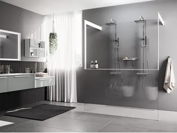 KUADRA HF FRAME - Aluminum and tempered glass shower panel by NOVELLINI - view 2