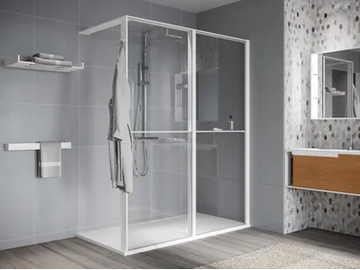 KUADRA HWL FRAME - Aluminum and glass shower panel with 2 internal shelves by NOVELLINI - view 2