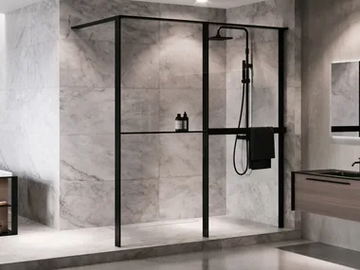 KUADRA HWZ1 FRAME - Glass and aluminium shower panel with shelf and towel holder by NOVELLINI - view 2