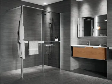 KUADRA HWZ2 FRAME - Glass and aluminium shower panel with shelf and towel holder by NOVELLINI - view 2