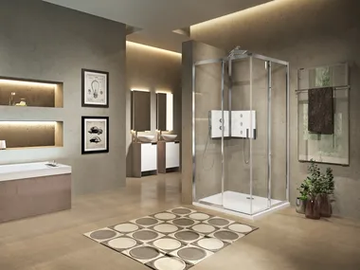 LUNES AH - Corner shower cabin with sliding door by NOVELLINI - view 2