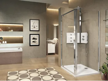 LUNES FZ - Corner shower cabin with hinged door by NOVELLINI - view 2