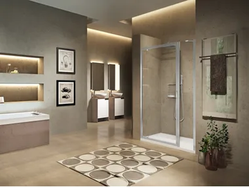 LUNES 2.0 G+F IN LINE - Niche shower cabin with pivot door by NOVELLINI - view 2