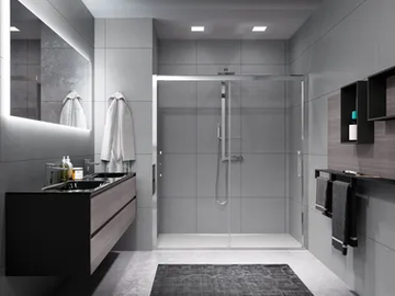 ROSE ROSSE 2M - Niche shower cabin with sliding door by NOVELLINI - view 2