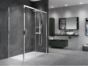 ROSE ROSSE F - Corner shower cabin with sliding door by NOVELLINI - view 2